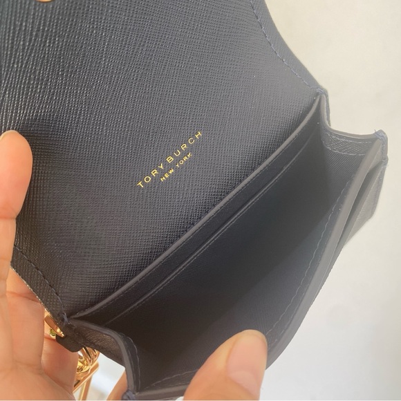 Navy ‼️ Tory Burch EMERSON CARD CASE 157146 Navy color - Picture 10 of 13